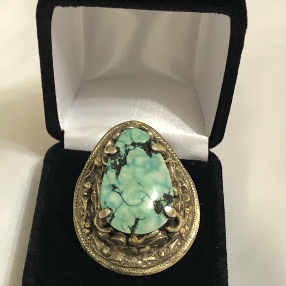 Adjustable Crisocola ring. - Picture 4 of 8